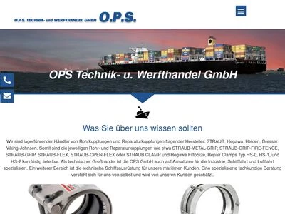 Website von O.P.S. Technik- und Werfthandel GmbH