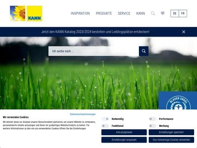 Website von KANN GmbH Baustoffwerke