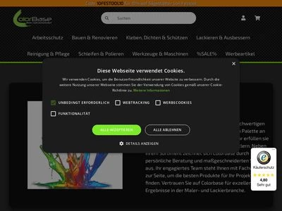Website von ColorBase - Maler- & Lackierbedarf