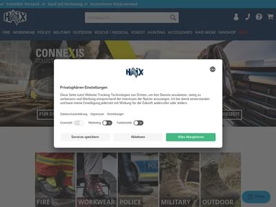 Website von HAIX Schuhe Produktions und Vertriebs GmbH
