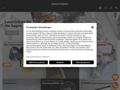 Website von LASERVISION GmbH & Co.KG