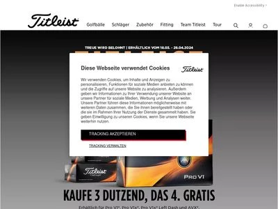 Website von Titleist - Acushnet GmbH