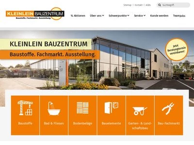 Website von Kleinlein Bauzentrum GmbH