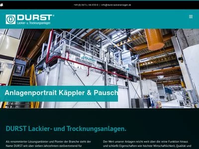 Website von Durst Lackier- und Trocknungsanlagen GmbH