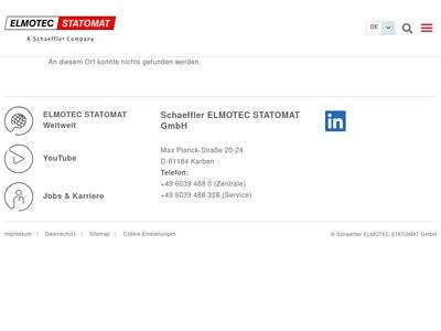 Website von Schaeffler ELMOTEC STATOMAT GmbH