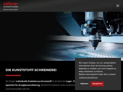 Website von Zöllner Kunststoffprodukte GmbH