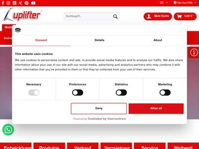 Website von Uplifter GmbH & Co.KG