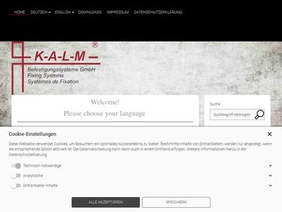 Website von K-A-L-M Befestigungssysteme GmbH
