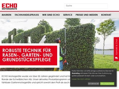 Website von ECHO Motorgeräte Vertrieb Deutschland GmbH