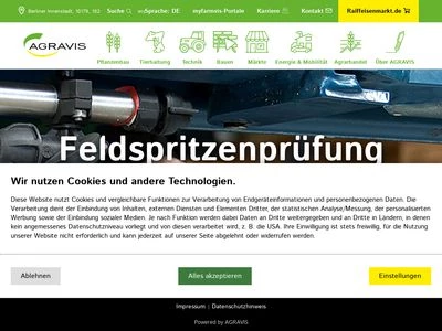 Website von AGRAVIS Raiffeisen AG