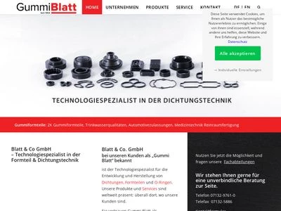 Website von Blatt & Co. GmbH
