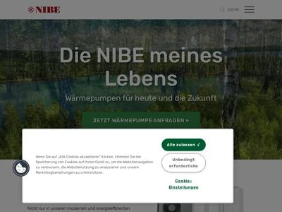 Website von NIBE Systemtechnik GmbH
