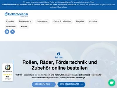 Website von Rollentechnik vom Stein GmbH