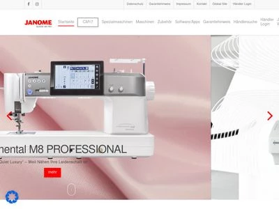 Website von JANOME Deutschland GmbH
