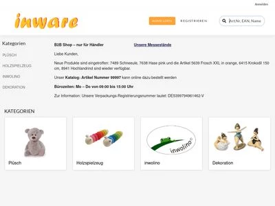 Website von inware GmbH