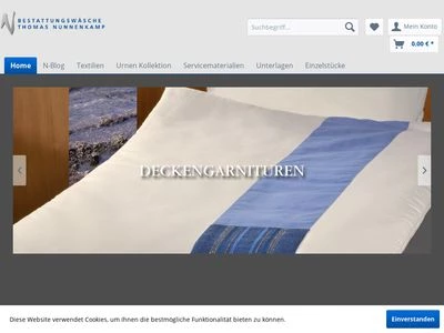 Website von Bestattungswäsche Thomas Nunnenkamp