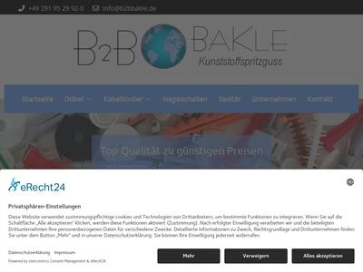 Website von B2B BAKLE Kunststoffspritzguss