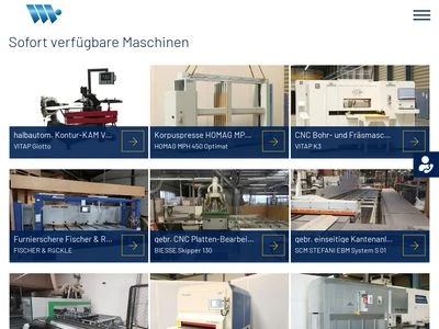 Website von Wehrmann Holzbearbeitungsmaschinen GmbH & Co. KG