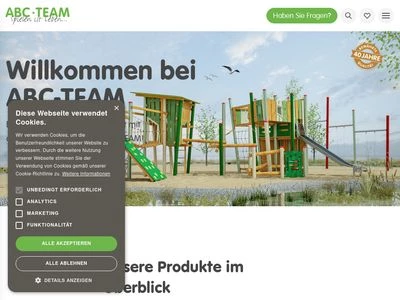 Website von ABC-TEAM Spielplatzgeräte GmbH