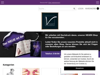 Website von Violet Cosmetics GmbH