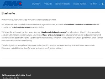 Website von AWG Armaturen-Werkstätte GmbH