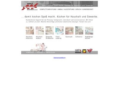 Website von Wolf Küchen GmbH - Haushalt- und Gewerbeküchen