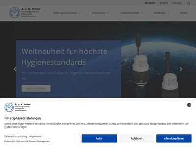 Website von A. u. K. Müller GmbH & CO. KG