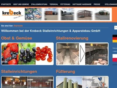 Website von A. Krebeck Stalleinrichtungen und Apparatebau GmbH