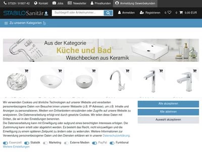 Website von Stabilo Sanitärgroßhandel GmbH