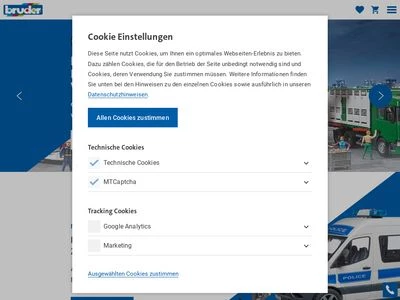 Website von BRUDER Spielwaren GmbH + Co. KG