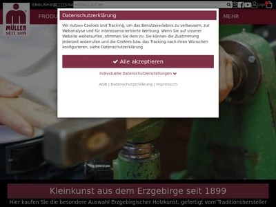Website von Kleinkunst aus dem Erzgebirge - Müller GmbH