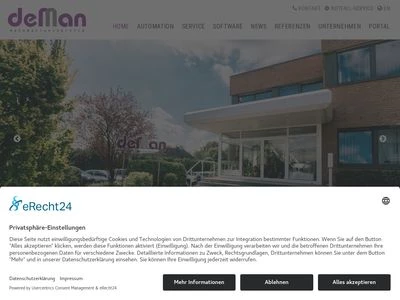Website von de Man Automation + Service GmbH & Co. KG