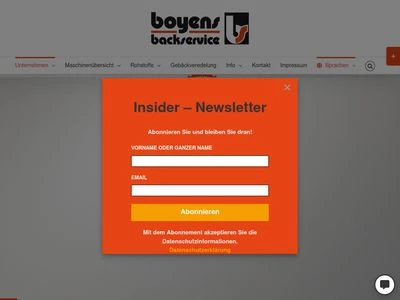 Website von boyens backservice GmbH