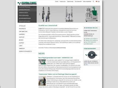 Website von FORM+TEST Seidner&Co. GmbH