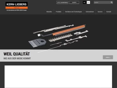 Website von KERN-LIEBERS Textile GmbH. Niederlassung Bayerische Nadelleistenfabrik Paul Leistner