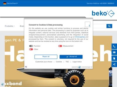Website von beko GmbH