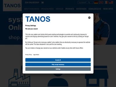 Website von Tanos GmbH