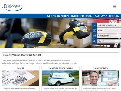 Website von ProLogis Automatisierung und Identifikation GmbH