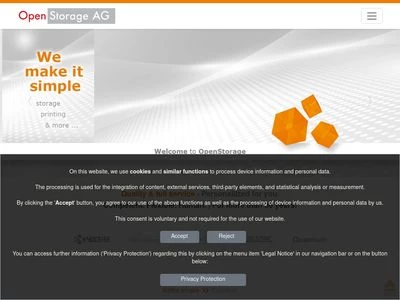 Website von OpenStorage AG