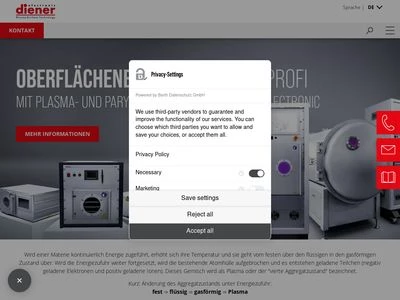 Website von Diener electronic GmbH + Co. KG