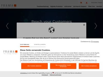 Website von Frama Deutschland GmbH
