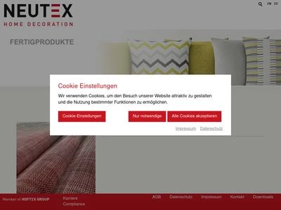 Website von Neutex Home Deco GmbH
