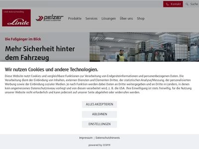 Website von Pelzer Fördertechnik GmbH