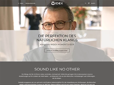 Website von Widex Hörgeräte GmbH