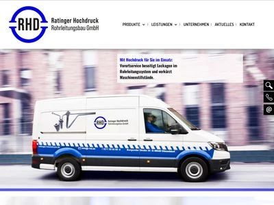Website von Ratinger Hochdruck Rohrleitungsbau GmbH