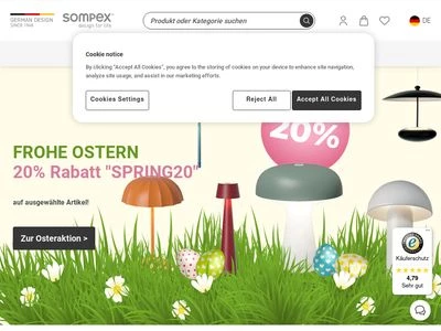 Website von Sompex Im- und Export GmbH & Co. KG