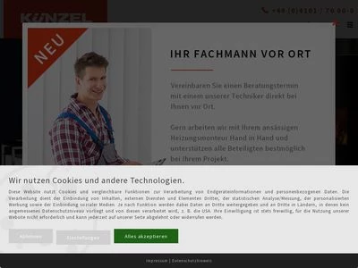 Website von Künzel Heiztechnik GmbH