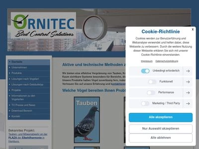 Website von ORNITEC GmbH