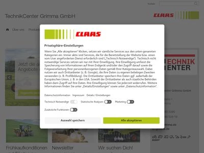 Website von TechnikCenter Grimma GmbH