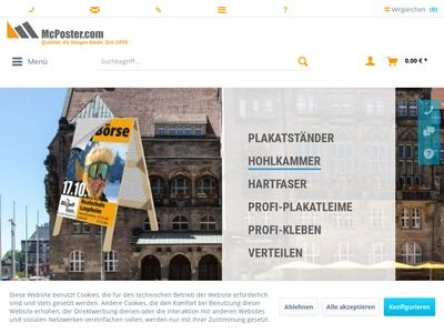 Website von McPoster Media Solution GmbH